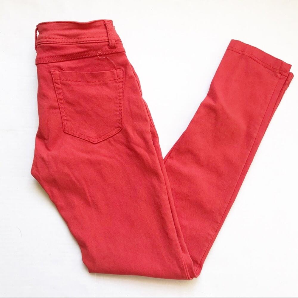 Labijou Skinny Super Stretch Jeggings Pants Size Small Red Skinny